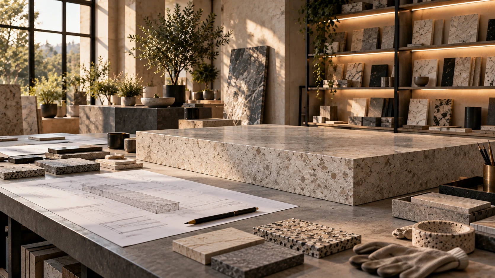 Premium Terrazzo concrete residence interior